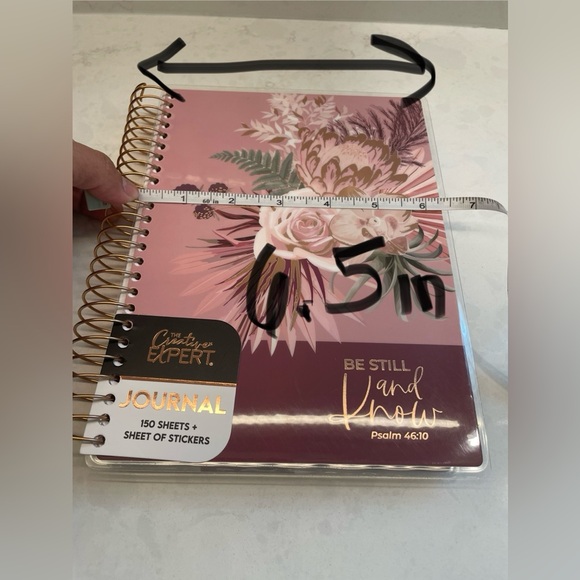 Pink Floral Print Inspirational Laminated Hard Cover Spiral Journal - Picture 4 of 5